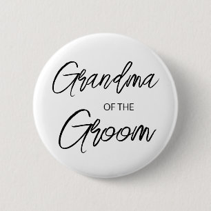 Modern Brush Script Oma The Groom Party Button