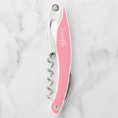 Modern Brush Script Pink Bridesmaid Vorschlag Kellnermesser (Vorderseite)