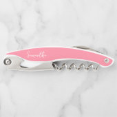 Modern Brush Script Pink Bridesmaid Vorschlag Kellnermesser (Vorderseite)