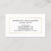 Modern Brush Script Rosa Floral Lashes Visitenkarte (Rückseite)