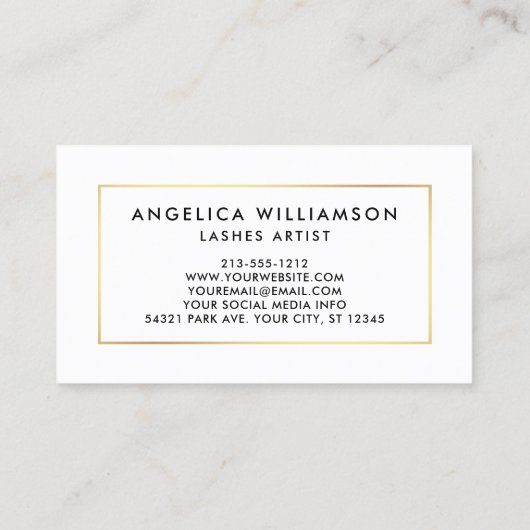 Modern Brush Script Rosa Floral Lashes Visitenkarte (Rückseite)