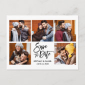 Modern Brush Script Save the Date 5 Foto Postkarte (Vorderseite)