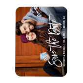 Modern Brush Script Save the Date Foto Magnet (Vertikal)