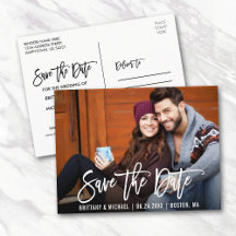 Modern Brush Script Save the Date Foto
