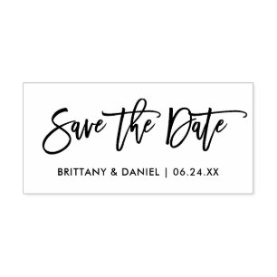 Modern Brush Script Save the Date Gummistempel