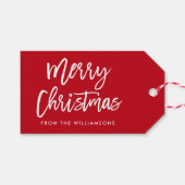 Modern Brush Script Star Frohe Weihnachten Geschenkanhänger (Vorderseite (Horizontal))