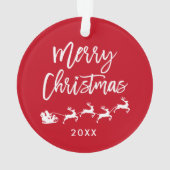 Modern Brush Script Star Weihnachten Ornament (Rückseite)