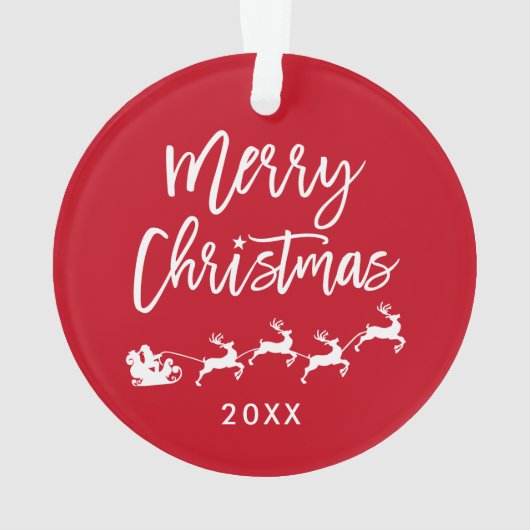 Modern Brush Script Star Weihnachten Ornament (Rückseite)