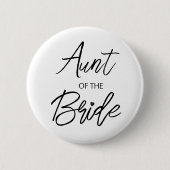 Modern Brush Script Tante The Bride Party Button (Vorderseite)