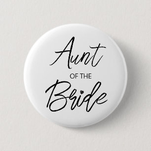 Modern Brush Script Tante The Bride Party Button