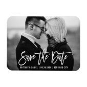Modern Brush Script Trendy Save the Date Foto Magnet (Horizontal)