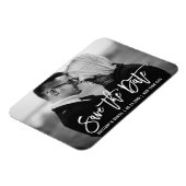 Modern Brush Script Trendy Save the Date Foto Magnet (Linke Seite)