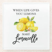 Modern Brush Script Wasserfarbe Limoncello Glasuntersetzer (Vorderseite)