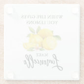 Modern Brush Script Wasserfarbe Limoncello Glasuntersetzer (Rückseite)