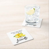 Modern Brush Script Wasserfarbe Limoncello Rechteckiger Pappuntersetzer (Vor Ort)