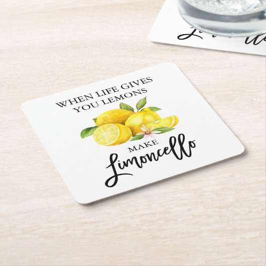 Modern Brush Script Wasserfarbe Limoncello Rechteckiger Pappuntersetzer (angewinkelt)