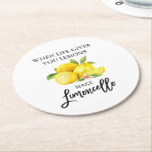 Modern Brush Script Wasserfarbe Limoncello Runder Pappuntersetzer (Angewinkelt)