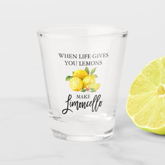 Modern Brush Script Wasserfarbe Limoncello Schnapsglas (Vorderseite)