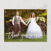 Modern Brush Script Wedding Vielen Dank, dass Sie Postkarte (Vorderseite)