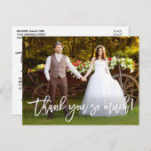 Modern Brush Script Wedding Vielen Dank, dass Sie  Postkarte (Vorne/Hinten)