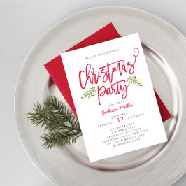 Modern Brush Script Weihnachtsfeier Einladung