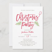 Modern Brush Script Weihnachtsfeier Einladung (Vorderseite)