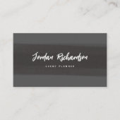Modern Brush Stroke | Dunkelgrau mit QR-Code Visitenkarte (Vorderseite)