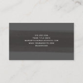 Modern Brush Stroke | Dunkelgrau und schwarz Visitenkarte (Rückseite)