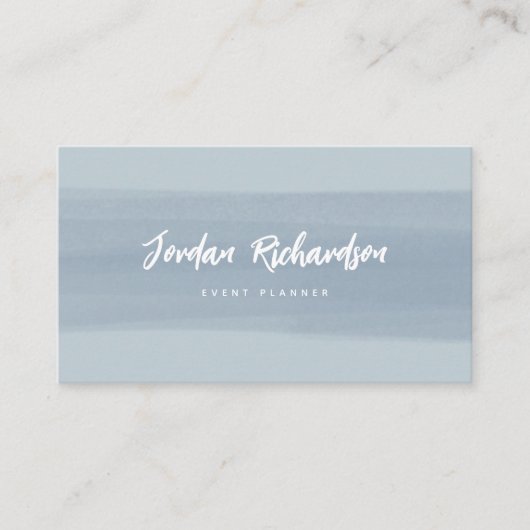Modern Brush Stroke | Dusty Blue Visitenkarte (Vorderseite)