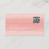 Modern Brush Stroke | Pink Peach mit QR Code Visitenkarte (Rückseite)
