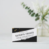 MODERN BRUSH STROKE stilvoller schwarzer Spritzer Visitenkarte (Stehend Vorderseite)
