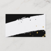 MODERN BRUSH STROKE stilvoller schwarzer Spritzer Visitenkarte (Rückseite)