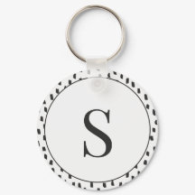 Modern Brush Strokes Black & White Monogram S