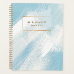 Modern Brush Strokes Blue Aqua Planer