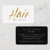 Modern Brushed Gold Hair Stylist Visitenkarte (Vorne/Hinten)