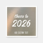 Modern Brushed Metal 2026 New Years Party Serviette (Vorderseite)