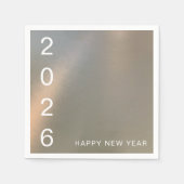 Modern Brushed Metal Custom Happy New Year Party Serviette (Vorderseite)