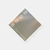 Modern Brushed Metal Custom Happy New Year Party Serviette (Ecke)