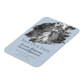 Modern Brushstroke Photo Save the Date Blue Magnet (Linke Seite)