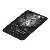 Modern Brushstroke Photo Save the Date Soft Black Magnet (Linke Seite)