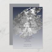 Modern Brushstroke Photo Wedding | Navy Blue (Vorne/Hinten)