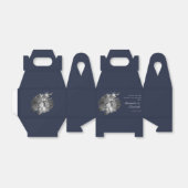 Modern Brushstroke Photo Wedding | Navy Blue Geschenkschachtel (Ungefaltet)