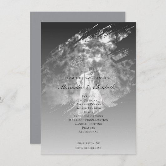 Modern Brushstroke Photo Wedding | Soft Black (Vorne/Hinten)