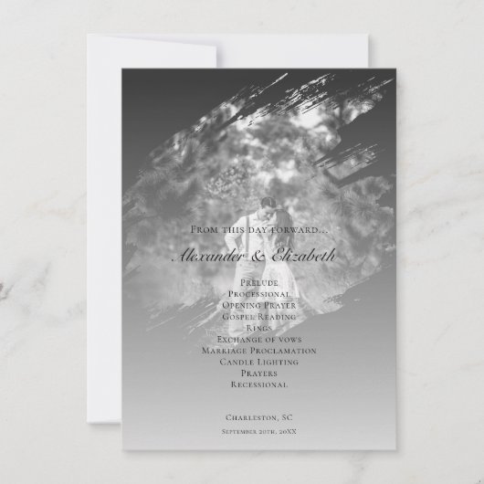 Modern Brushstroke Photo Wedding | Soft Black (Vorderseite)