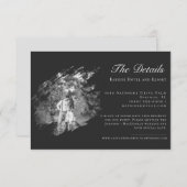 Modern Brushstroke Photo Wedding | Soft Black Begleitkarte (Vorne/Hinten)