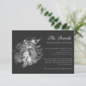 Modern Brushstroke Photo Wedding | Soft Black Begleitkarte (Stehend Vorderseite)