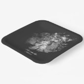 Modern Brushstroke Photo Wedding | Soft Black Pappteller (Gewinkelt)