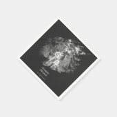 Modern Brushstroke Photo Wedding | Soft Black Serviette (Ecke)