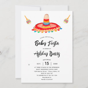 Modern Brushtypografie Sombrero Baby Fiesta Einladung