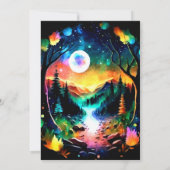 Modern Brushwood Magic Birthday Einladung (Rückseite)